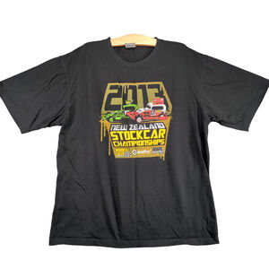 2013 New Zealand Stock Car Championship Men's Black T-Shirt 2XL Short Sleeve